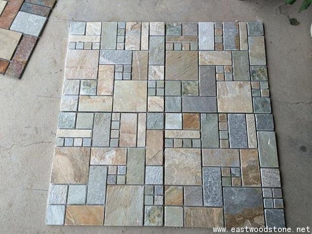 Square slate mosaic
