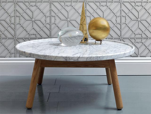 36” round and exquisite white color marble table top